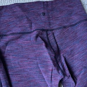 lululemon purple and pink cropped leggings